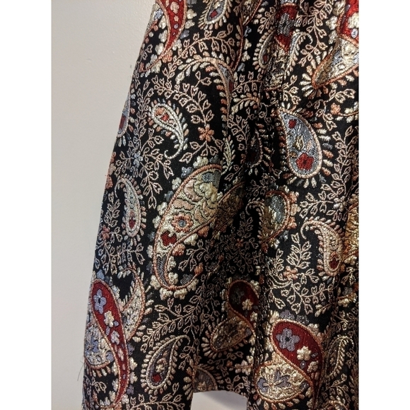 Vintage 80's Scott McClintock Velvet Dress Gold Lamé Skirt - Picture 6 of 9